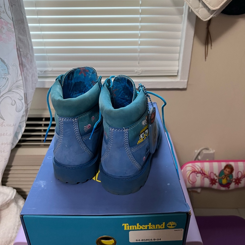 Timberland Kids Aqua Blue Boots SpongeBob Limited Edition